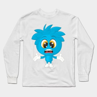 Surprised Cartoon Boy Long Sleeve T-Shirt